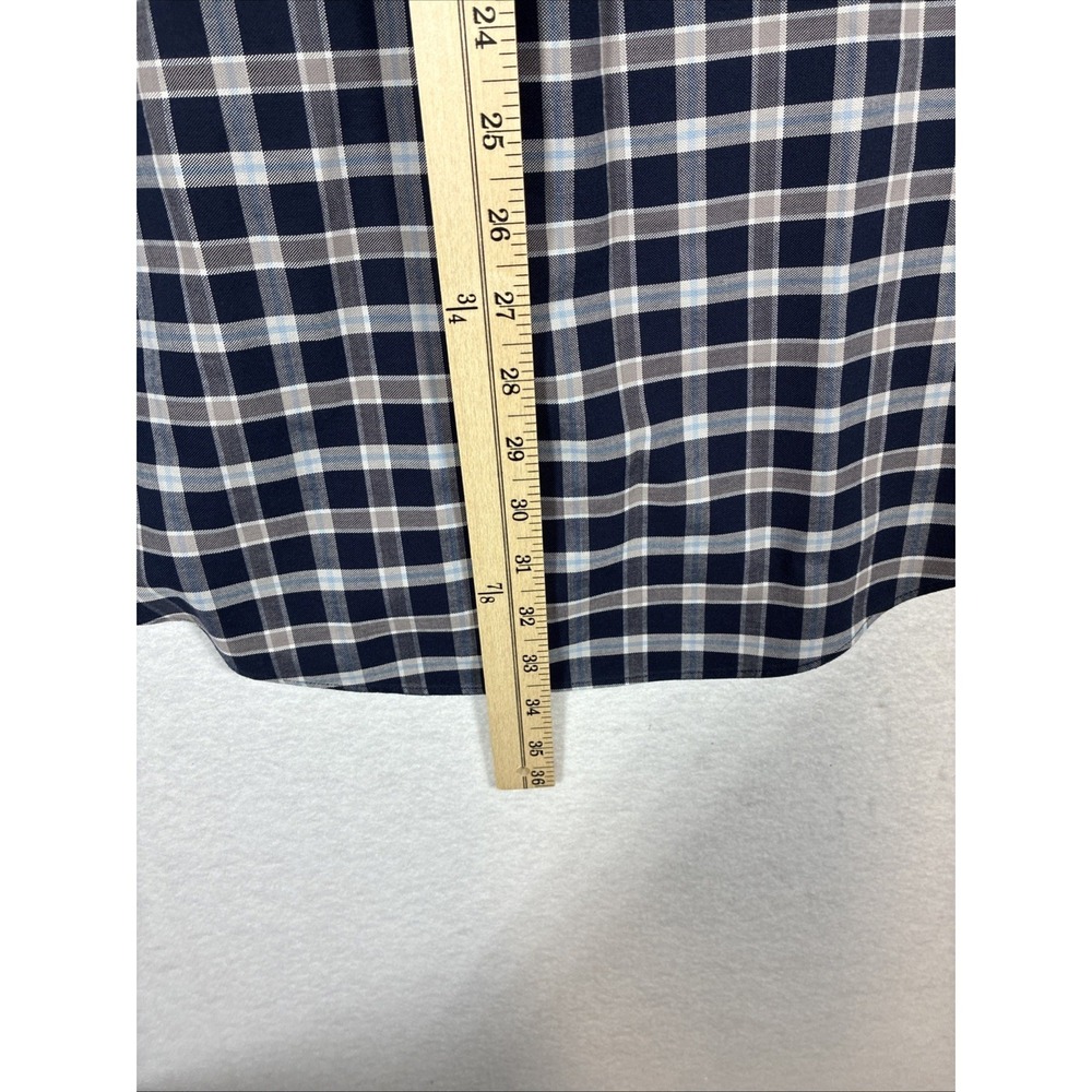 Brooks Brothers 1818 Non-Iron Slim Fit XL Blue Plaid L/S Men's Oxford Logo Check - Picture 10 of 14